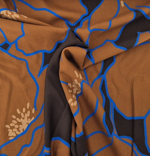 100% Eco Vero Viskose Crepe Riesenblume braun